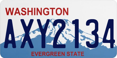 WA license plate AXY2134