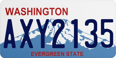 WA license plate AXY2135
