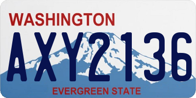 WA license plate AXY2136