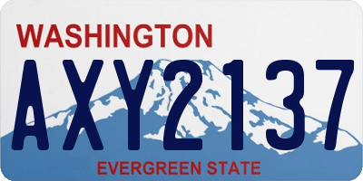 WA license plate AXY2137