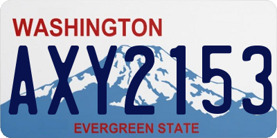 WA license plate AXY2153