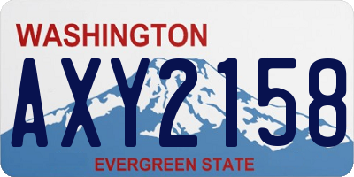 WA license plate AXY2158