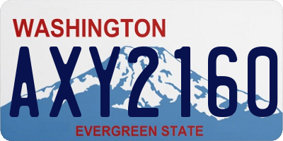 WA license plate AXY2160
