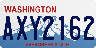 WA license plate AXY2162
