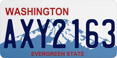 WA license plate AXY2163