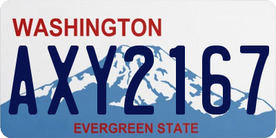 WA license plate AXY2167