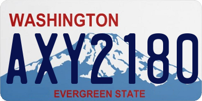 WA license plate AXY2180