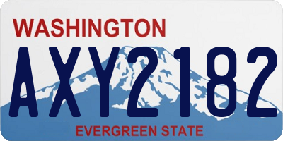 WA license plate AXY2182