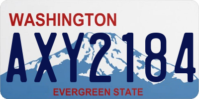 WA license plate AXY2184