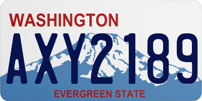 WA license plate AXY2189