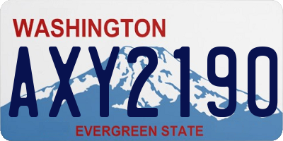 WA license plate AXY2190