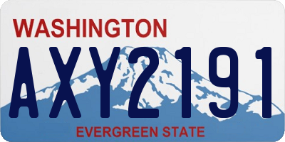 WA license plate AXY2191