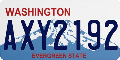 WA license plate AXY2192