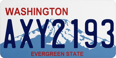 WA license plate AXY2193
