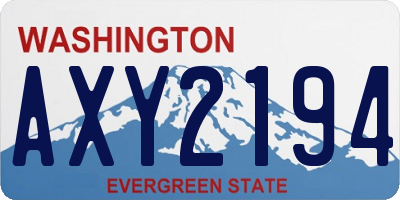 WA license plate AXY2194