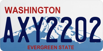 WA license plate AXY2202