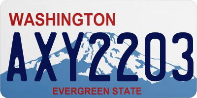 WA license plate AXY2203