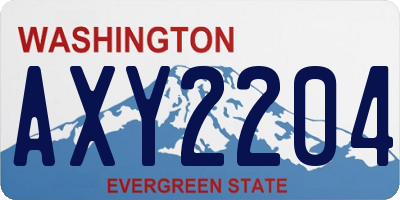 WA license plate AXY2204