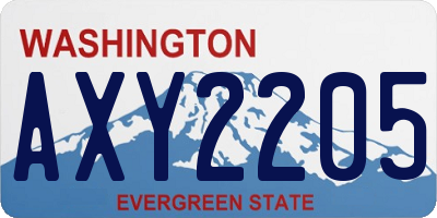 WA license plate AXY2205
