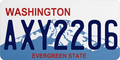 WA license plate AXY2206