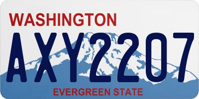 WA license plate AXY2207