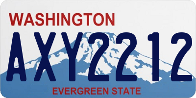 WA license plate AXY2212