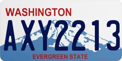 WA license plate AXY2213