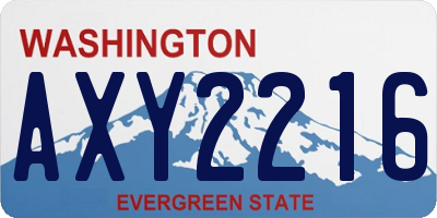 WA license plate AXY2216