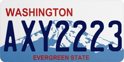 WA license plate AXY2223