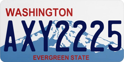 WA license plate AXY2225