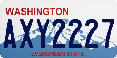 WA license plate AXY2227