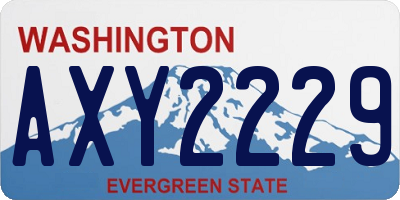 WA license plate AXY2229