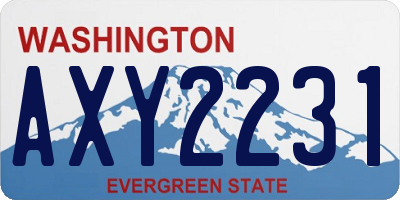 WA license plate AXY2231