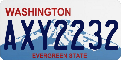 WA license plate AXY2232