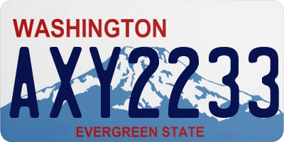 WA license plate AXY2233