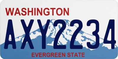WA license plate AXY2234