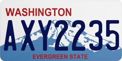 WA license plate AXY2235