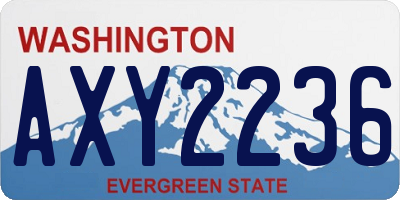 WA license plate AXY2236
