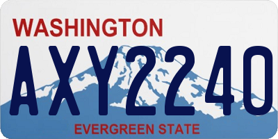 WA license plate AXY2240