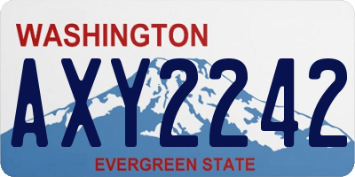 WA license plate AXY2242