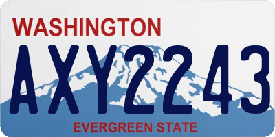 WA license plate AXY2243