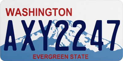 WA license plate AXY2247