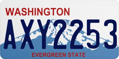 WA license plate AXY2253