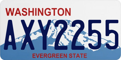 WA license plate AXY2255