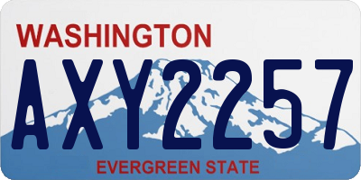 WA license plate AXY2257