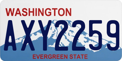 WA license plate AXY2259
