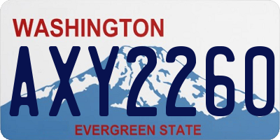 WA license plate AXY2260