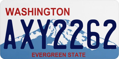 WA license plate AXY2262