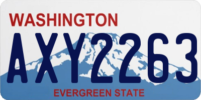 WA license plate AXY2263