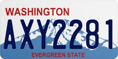 WA license plate AXY2281